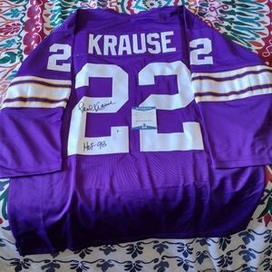 Paul Krause autographed Minnesota Vikings jersey